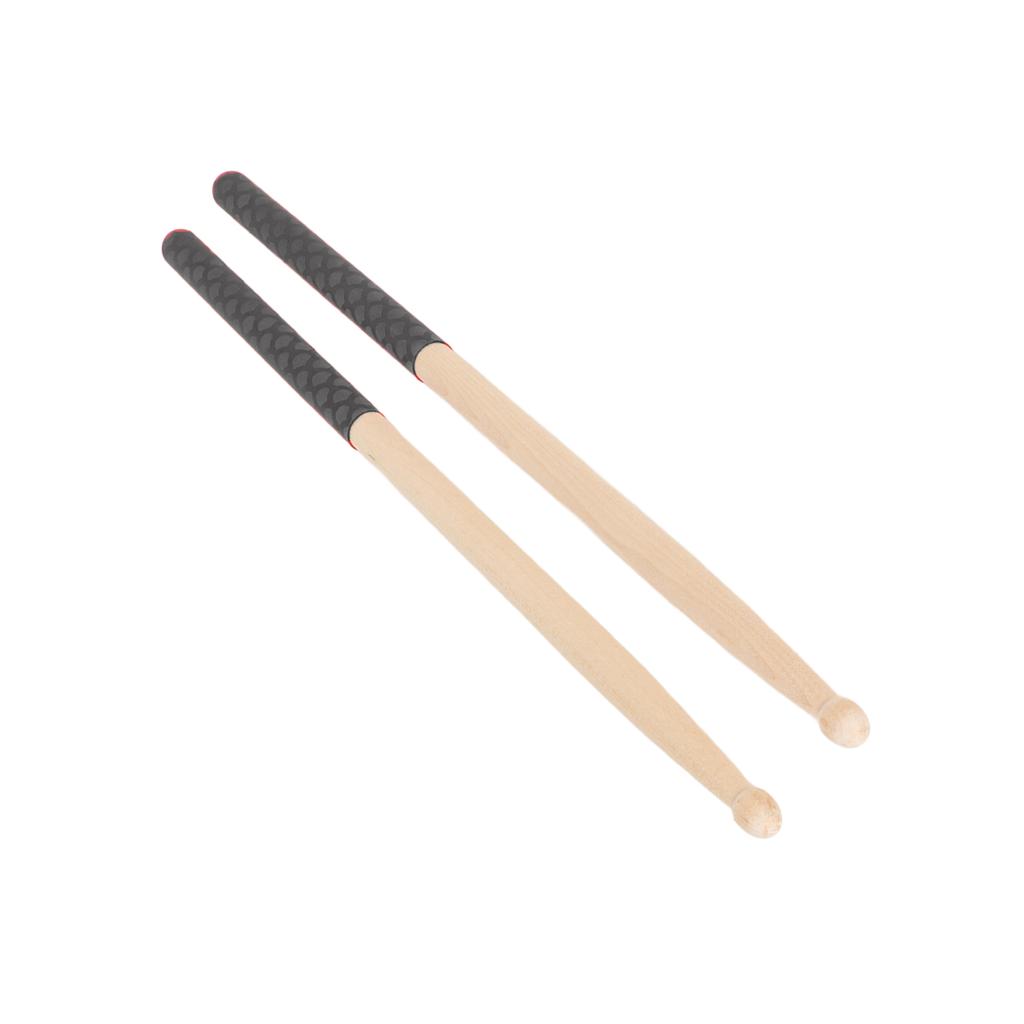 5A Drumsticks für Erwachsene Kinder Anfänger Ahorn Holzspitze Drumsticks mit rutschfestem Gummigriff für