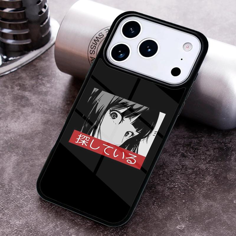 Japanese Anime Aesthetic Eye Phone Case for iPhone 17 16 15 Pro Max Air 14 13 12 11 Plus Shockproof Cover