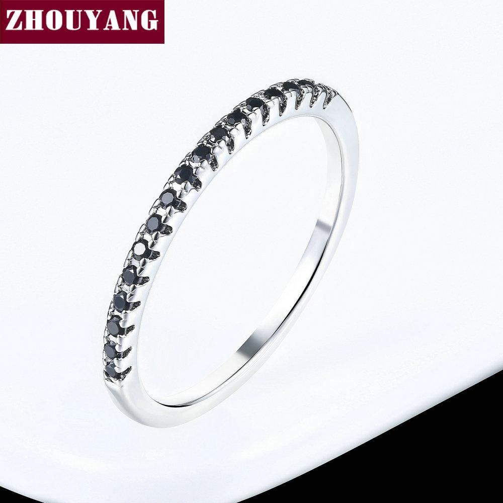 ZHOUYANG Wedding Ring For Women Man Concise Classical Multicolor Mini Cubic Zirconia Rose Gold Color Gift Fashion Jewelry R251