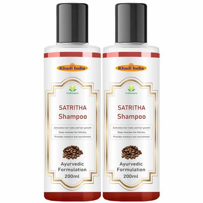 Khadi Vedimatic Natural Satritha Shampoo for Strong Hair | Herbal Shampoo for Controlling Hair Fall | Natural Shampoo for Repairing Damaged Hair