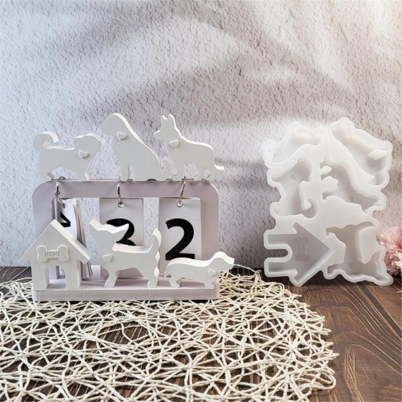 Hunde Familie Ornament Silikon Kerzenformen für handgemachte Kerzen Seifenherstellung Zement Gips Silikonformen für Kunsthandwerk