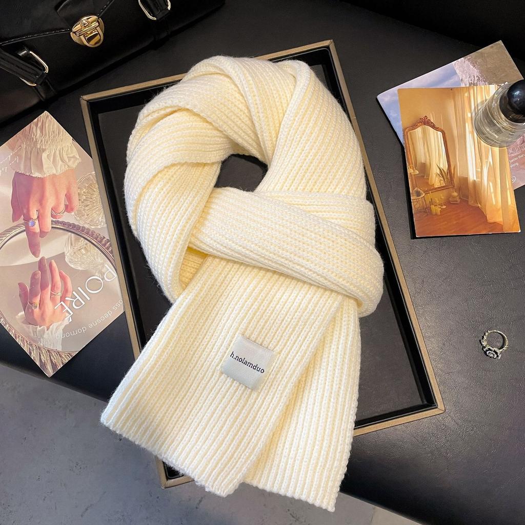 New soft waxy blue and white plaid fringed scarf Korean warm autumn and winter thickened atmosphere scarf
