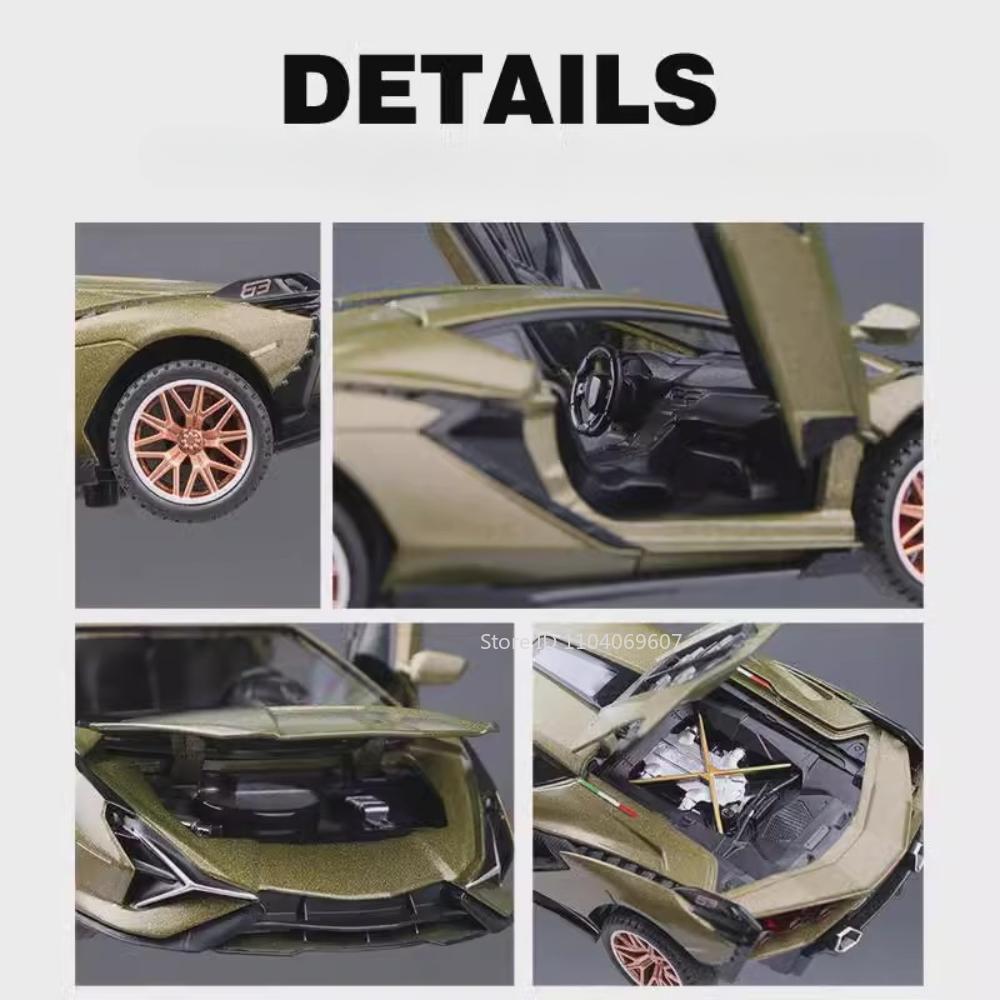 1:32 Scale Sian FKP37 Alloy Car Model Toy Metal Diecast Simulation Light Sound Pull Back Roadster Models for Kids Holiday Gifts