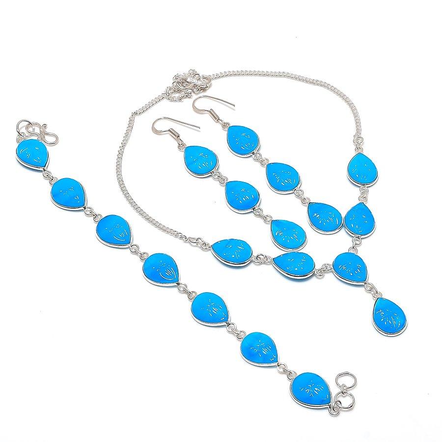 Natural Arizona Turquoise Gemstone 925 Sterling Silver Jewelry Necklace 18  ASN-6072