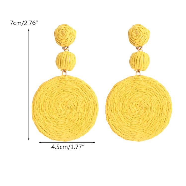 Big Round Geometric Hoop Earrings Summer Beach Boho Pendant Exaggerated Earrings