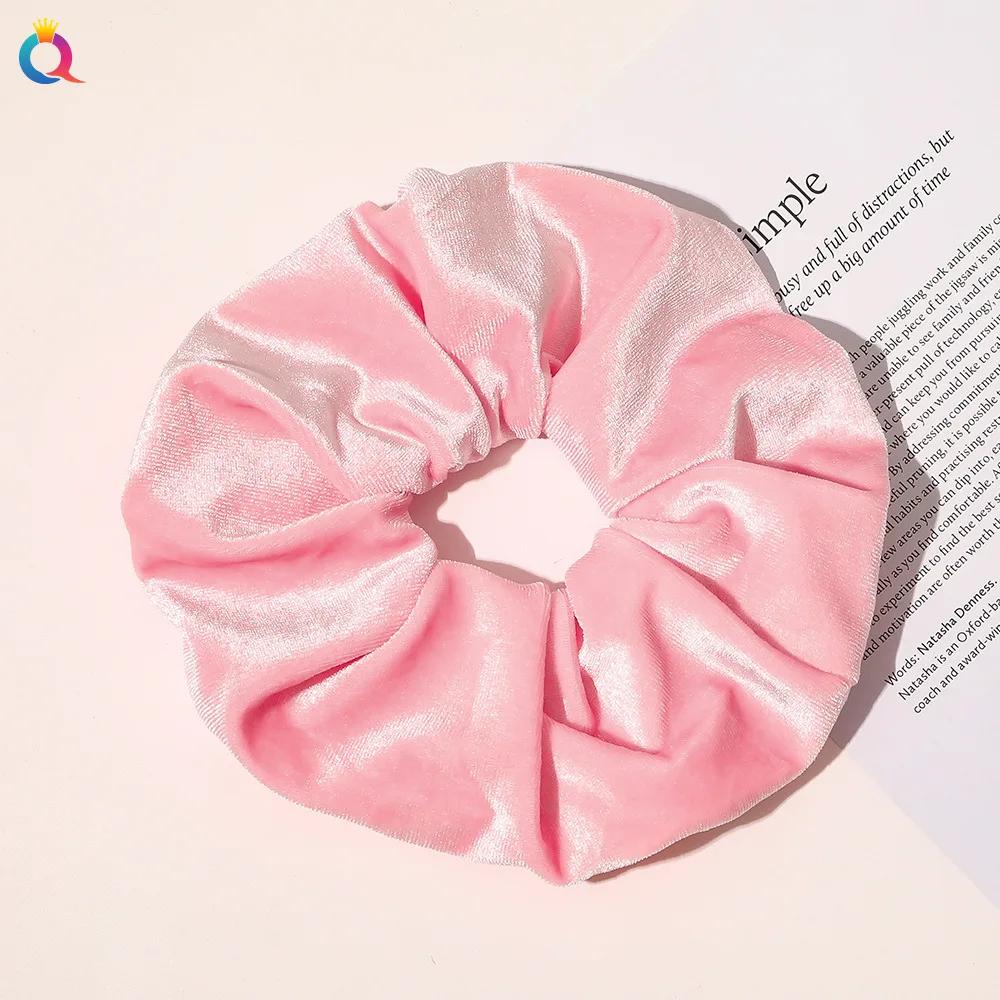 

Зимние винтажные женские большие бархатные резинки для волос, эластичные резинки для волос, однотонные резинки для волос, держатель для хвоста для дам, аксессуары для волос