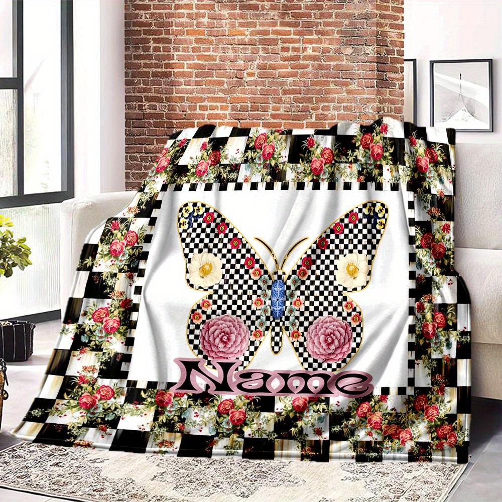 Butterfly Customize Your Name Blanket Warm Comfortable And Soft Blankets Are Suitable For Home Lunch Break Blanket Office Sofa Sofa Gift To Relatives
