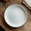 Plate Vegetable Plate Household Simple Ceramic Plate Retro Style Tableware Round Plate Dining Plate Salad Plate Breakfast Plate