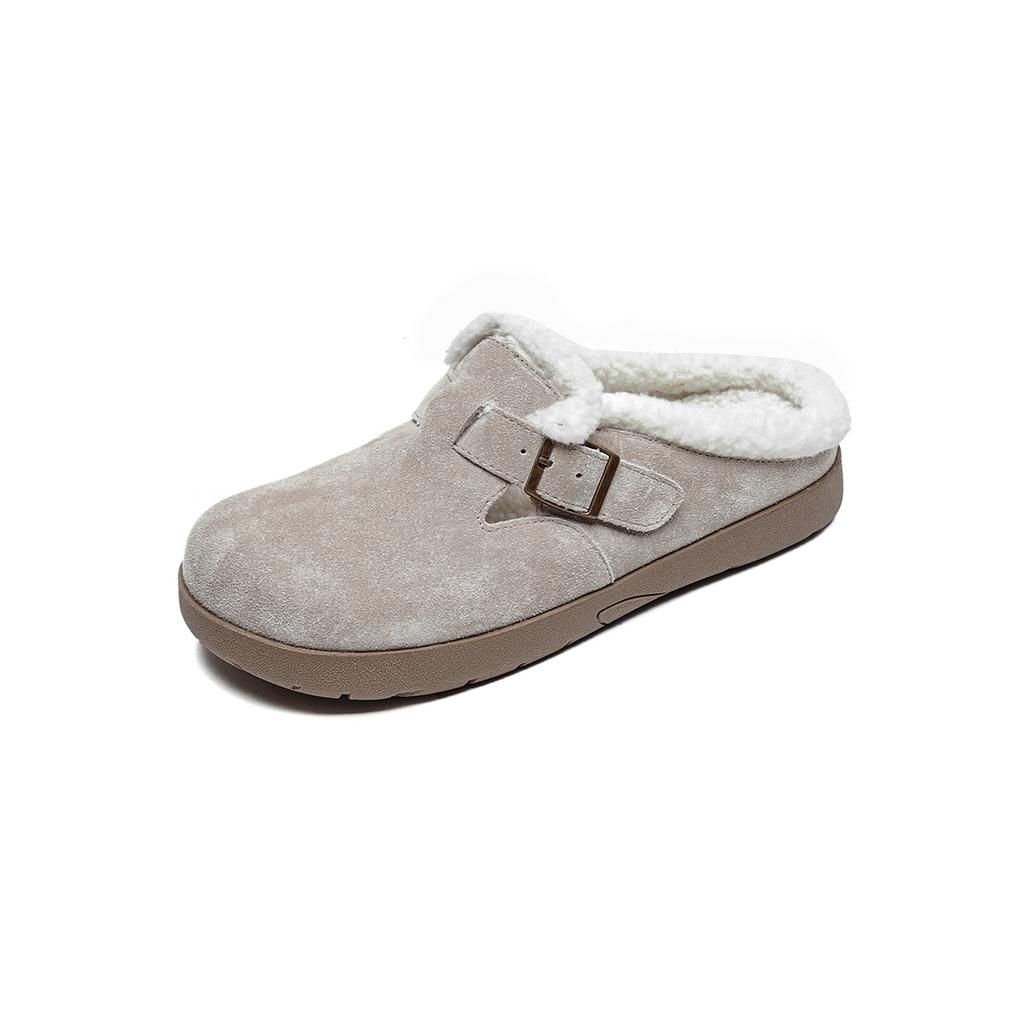 Thick-soled retro one-pedal outer wear bag head half slippers women's soft bottom