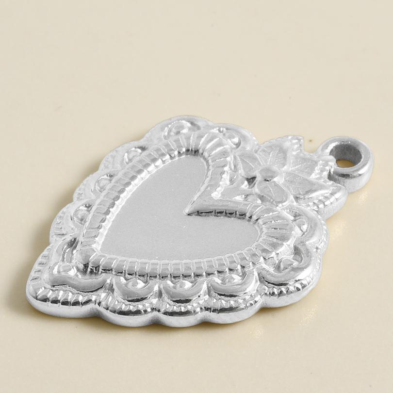 6pcs High Quality Assorted Stainless Steel Heart Charms For Jewelry Making Bracelets Keychain Pendant DIY Women Men Pendant Bulk