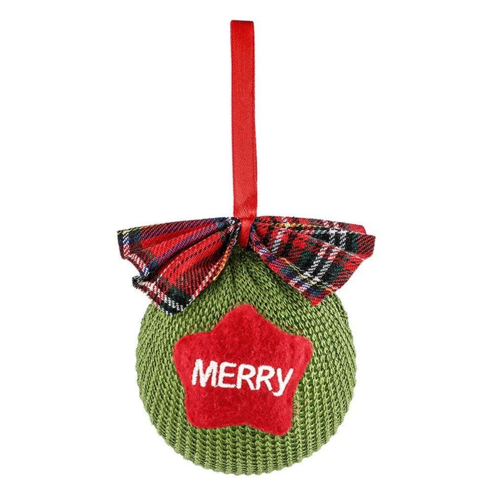 2PCS Plush Christmas Knitted Ball Exquisite Xmas Hanging Pendant Christmas Tree Hangers  Festival