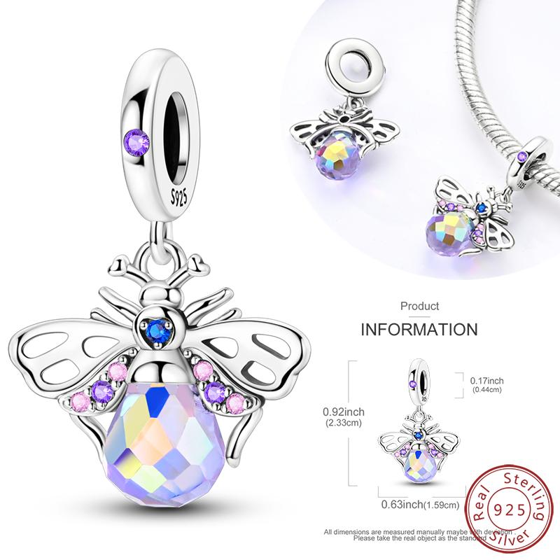 Real Copper Mysterious Purple Series Charms Bead Fit Original Bracelet Pendants Diy Jewelry Gift