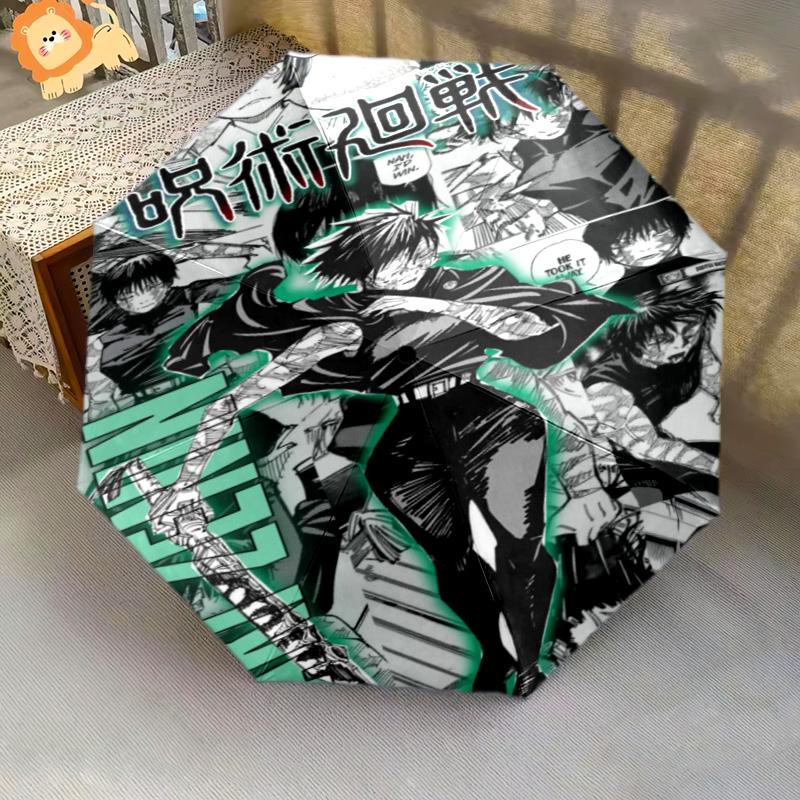 Jujutsu Kaisen Anime Character Print Folding Umbrella Suitable For All Seasons Travel Umbrella Light Travel