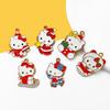 12/30PCS Cartoon Christmas Cat DIY Accessories Winter Katy Cat Alloy Drip Oil Bag Decorations Small Pendants