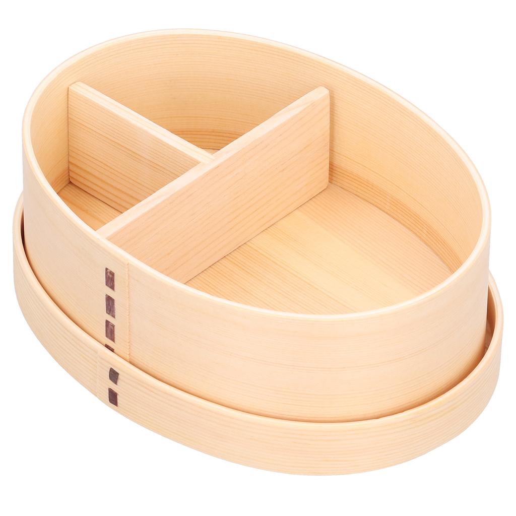 Wood Color Bento Box Oval Shape Sushi Lunch Box Food Storage Container for Student Adult