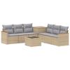 Sofa Set 8 Pieces Beige and Light Gray Poly Rattan and Steel
