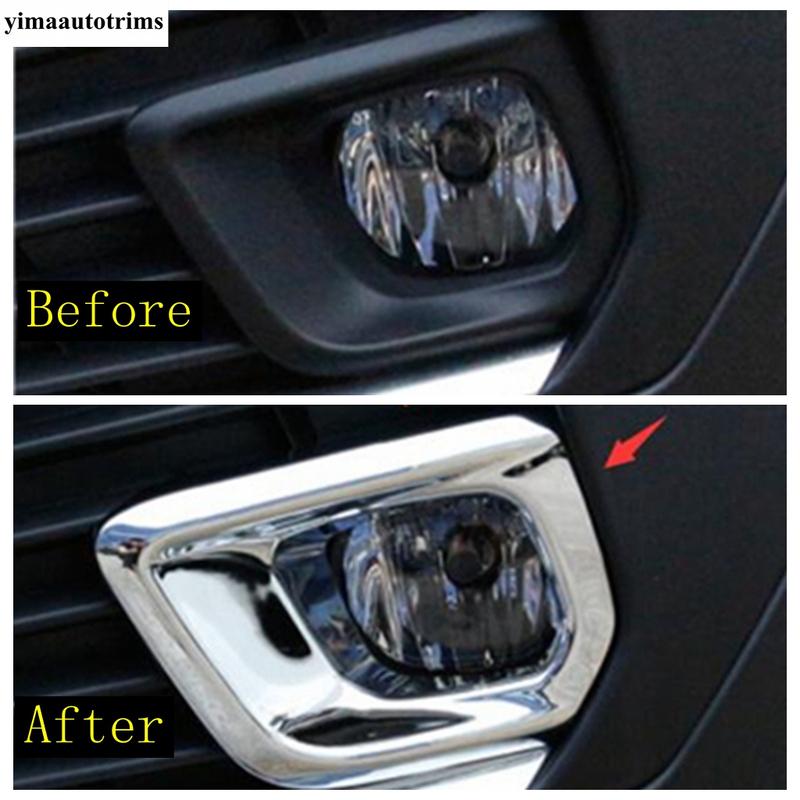 For Peugeot 5008 2017 - Car Front Fog Lights Lamps Frame Decoration Cover Trim ABS Chrome Accessories Exterior Refit Kit
