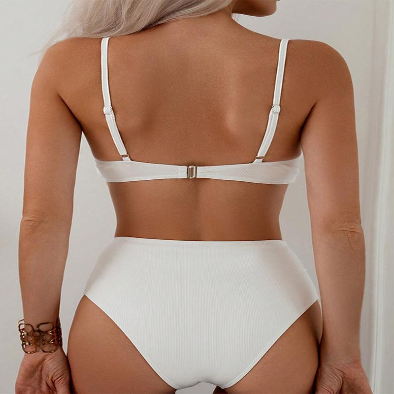 New solid color sexy bikini split swimsuit women's bikini beach hot spring swimsuit