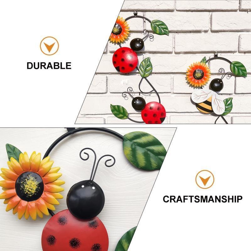 

Wrought Iron Wall Hanging Decoration Outdoor Yarn Ornament Courtyard Crafts Flower Decorations Iron: Statues bee
