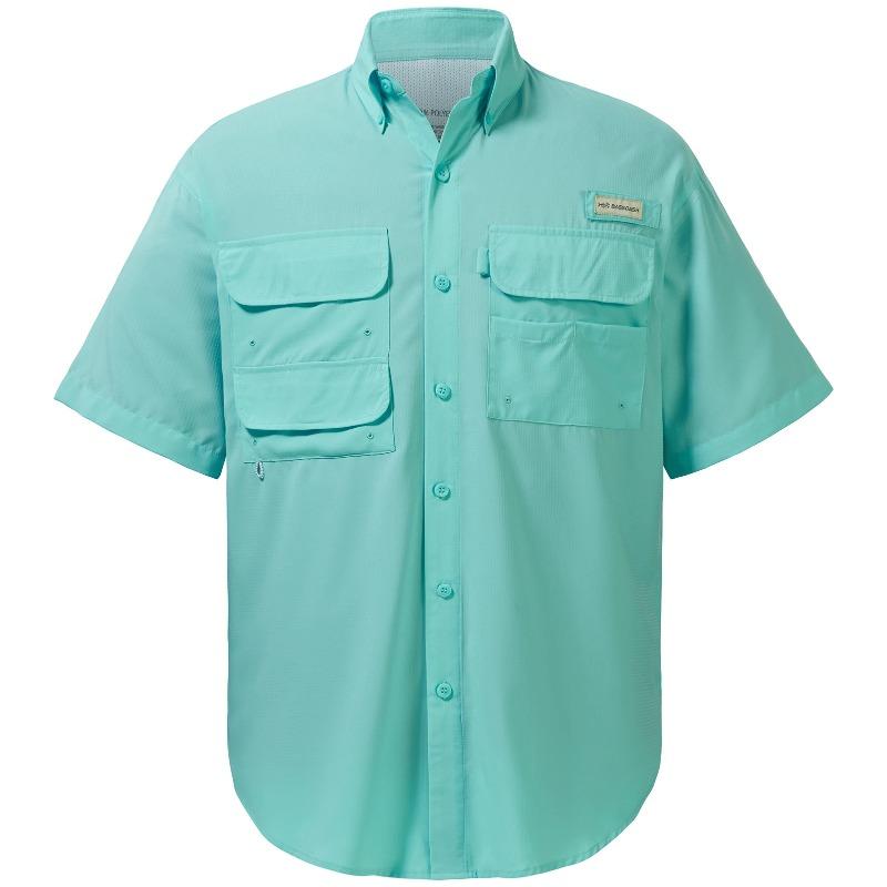 Camicia da pesca da uomo Bassdash con bottoni da donna a maniche corte per esterni