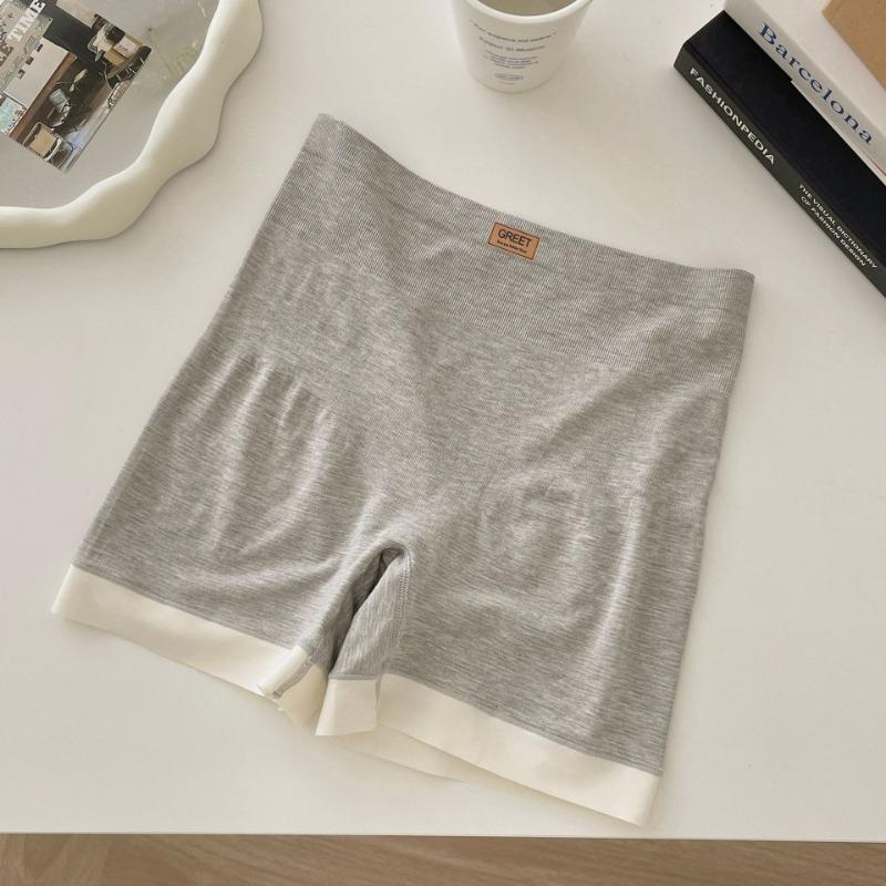 Basic Micro Pressure Compression Safety Pants with Two In One Anti Glare Non Rolled Edges Pure Cotton Crotch Leggings Seamless Underwear Panties