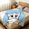 Boykisser Silly Cat Cute Throw 240g Lightweight Flannel Blanket, Soft Skin Throw Blanket for Sofa Bedroom