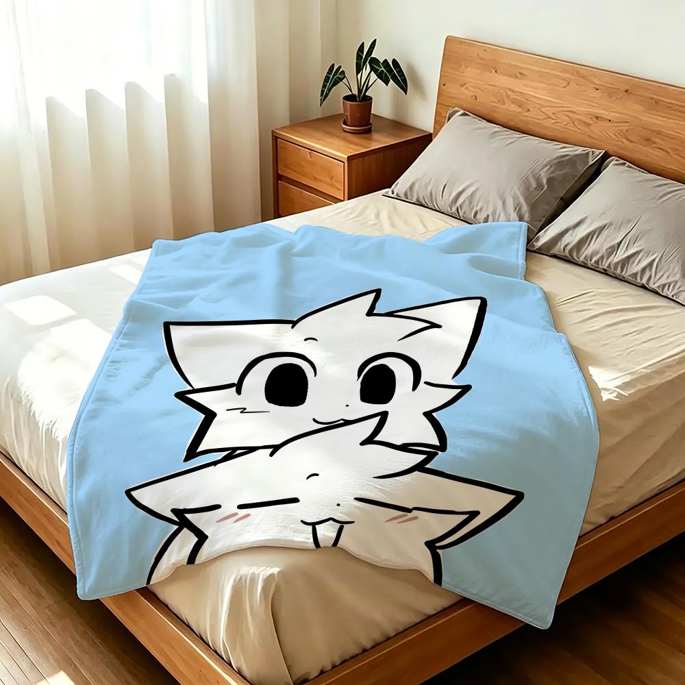 Boykisser Silly Cat Cute Throw 240g Lightweight Flannel Blanket, Soft Skin Throw Blanket for Sofa Bedroom