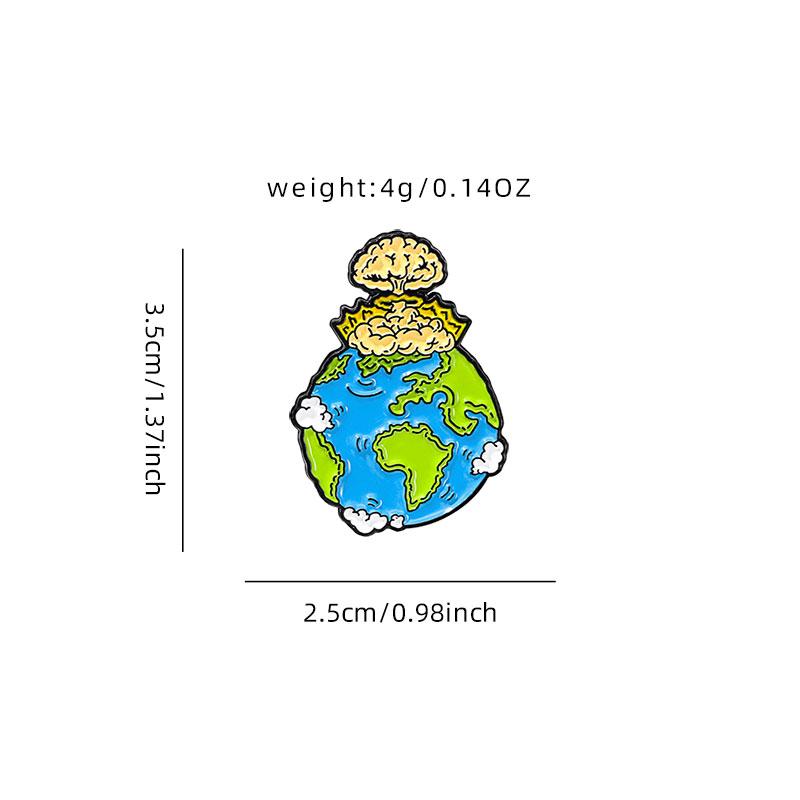Personality Earth's Nuclear Enamel Brooch World Peace Pins For Backpack Clothes Jewelry Accessories Freeshipping