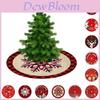 Festive Red Plaid Christmas Tree Skirt With Santa Elk Design For Elegant Holiday Decor