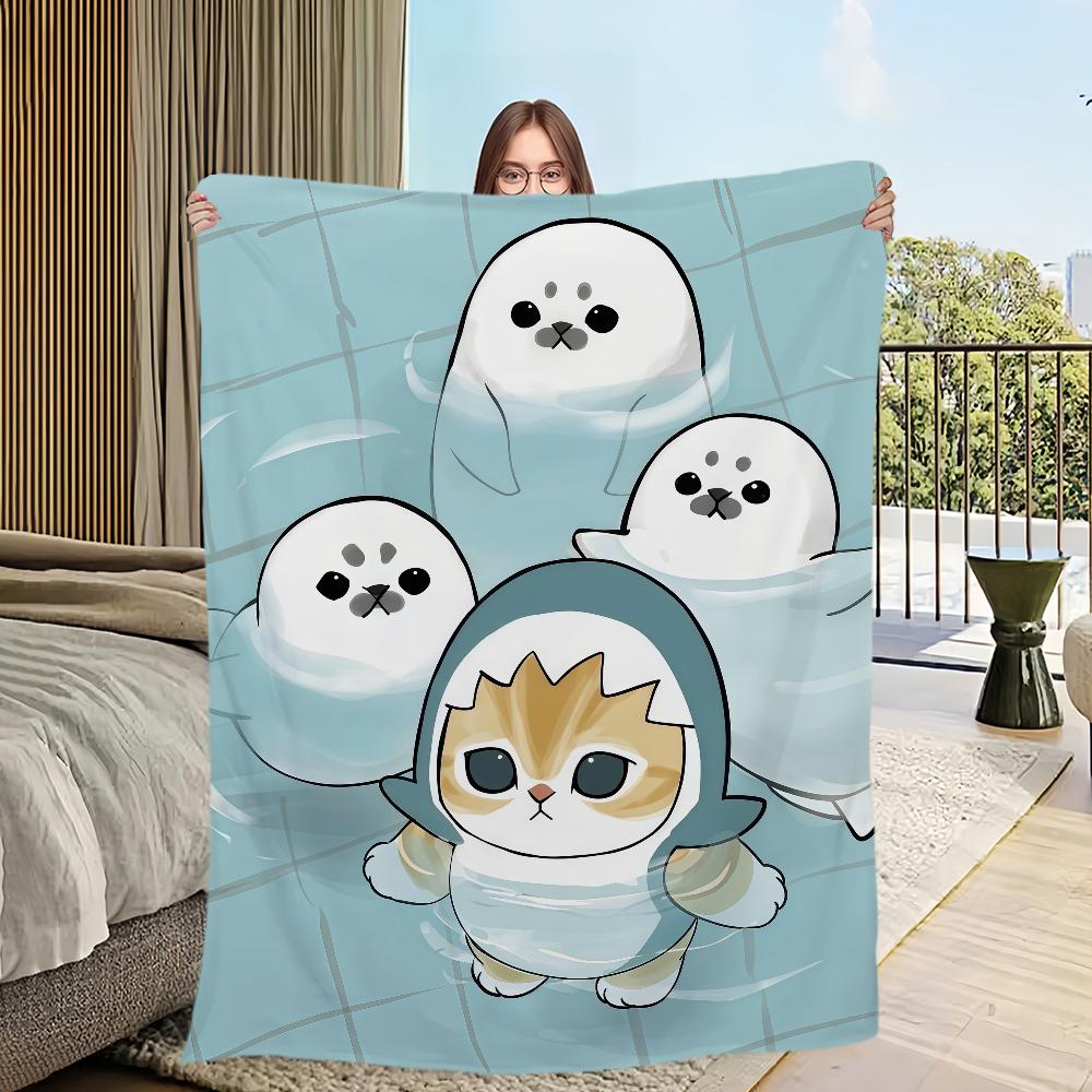 Cartoon M-Mofusand C-kat Schattig Deken Voor Bank Kamer Microvezel Beddengoed Deken kantoor Reis Cadeau Huis