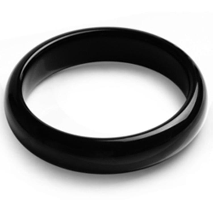 Natural Black Agate and Obsidian Chalcedony Jade Bangle