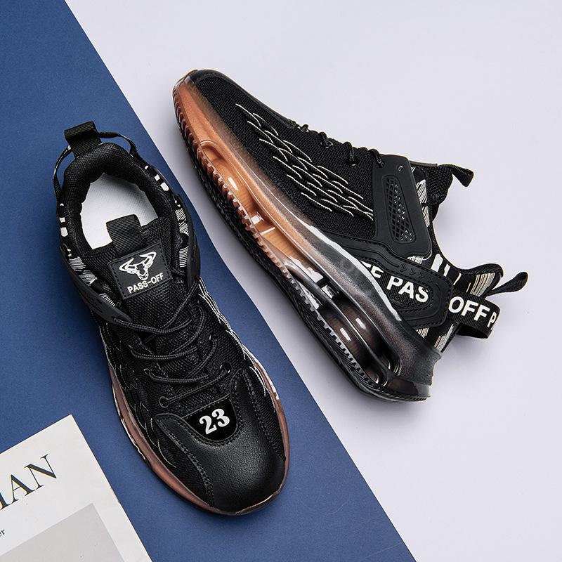 Herrenschuhe Herbst neue Freizeitsportschuhe Herren Dad-Schuhe Herren Plateau Trend Flyknit Fischschuppen Sport Freizeitschuhe