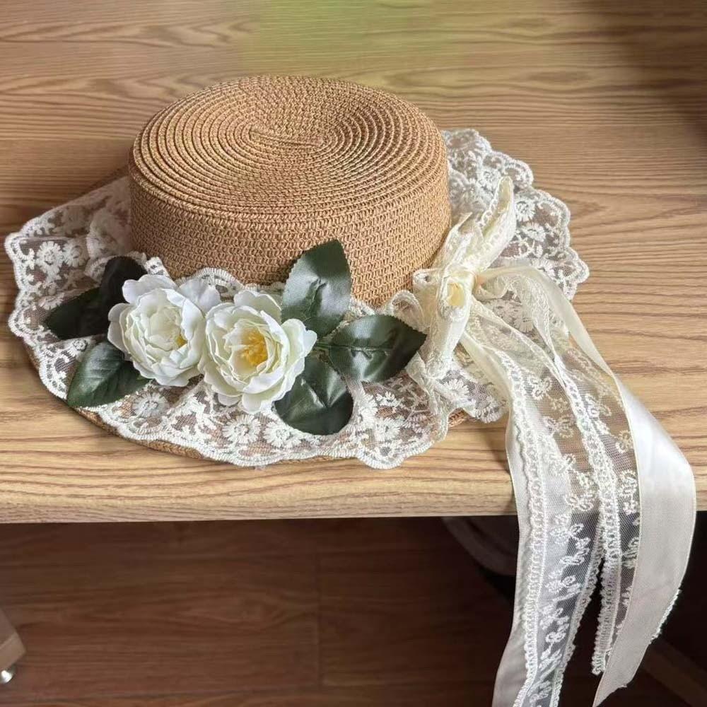 

Breathable Vacation Beach Cap Lightweight Woven Sun Cap Solid Color Fisherman Straw Hat Carnival