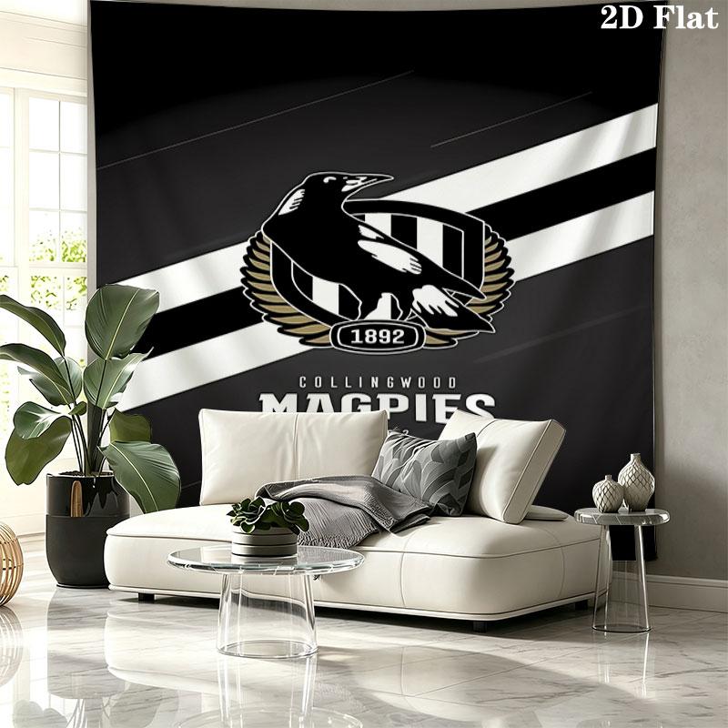 Collingwood Football Club Wandteppich Ästhetisches Wandbehang Gedruckter Stoffdecke Dekorative Wandteppiche für Schlafzimmer Wohnzimmer Heimdekoration