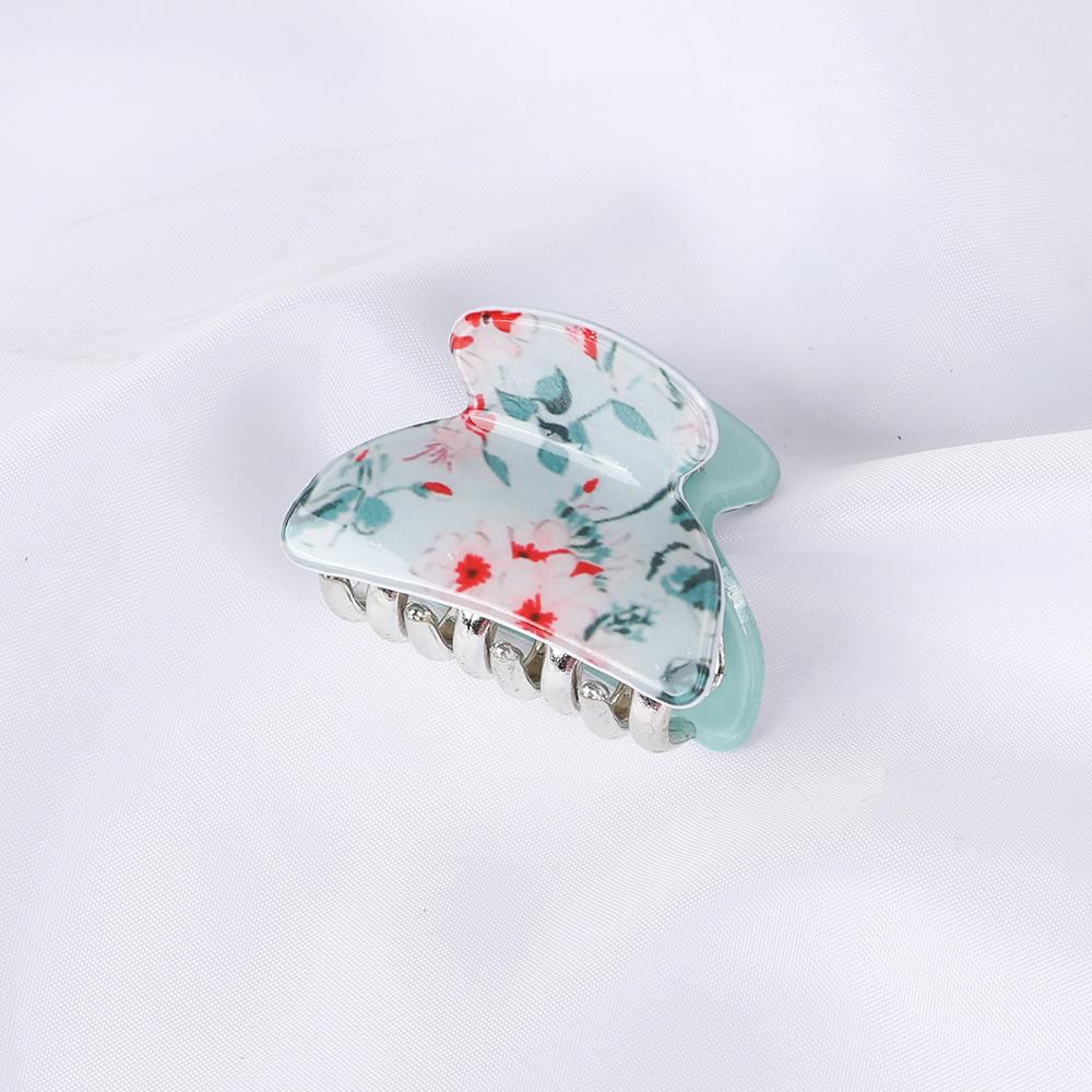Acrylic Floral Sweet Small Hair Claw Clips Women Girls Plastic Print Crab Barrettes Clips Hair Clamps Hairpins Hair Accessories