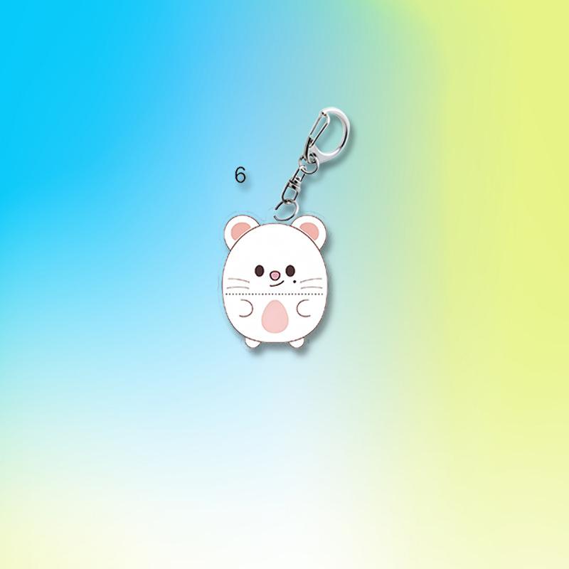 Stray Kids Acrylic Keychain with Lightstick Charm, Cute Sitting Cartoon Characters Bag Pendant, STAY Fans Kpop Accessory