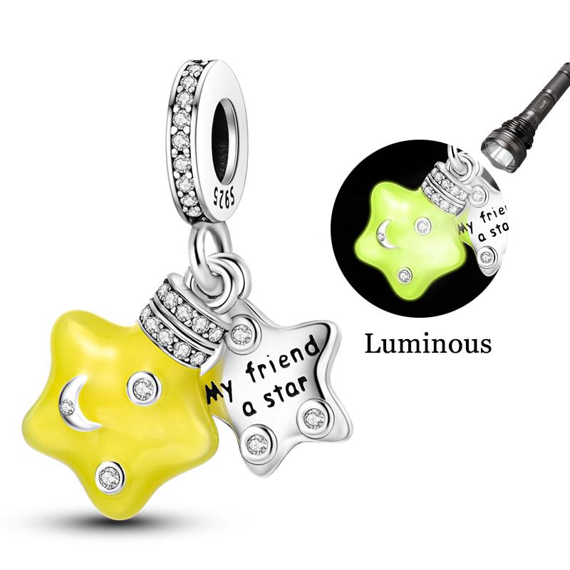 New 925 Silver Sun Stars And Moon Charms Beads For Women Fit Bracelet DIY Birthday Party Jewelry Gifts