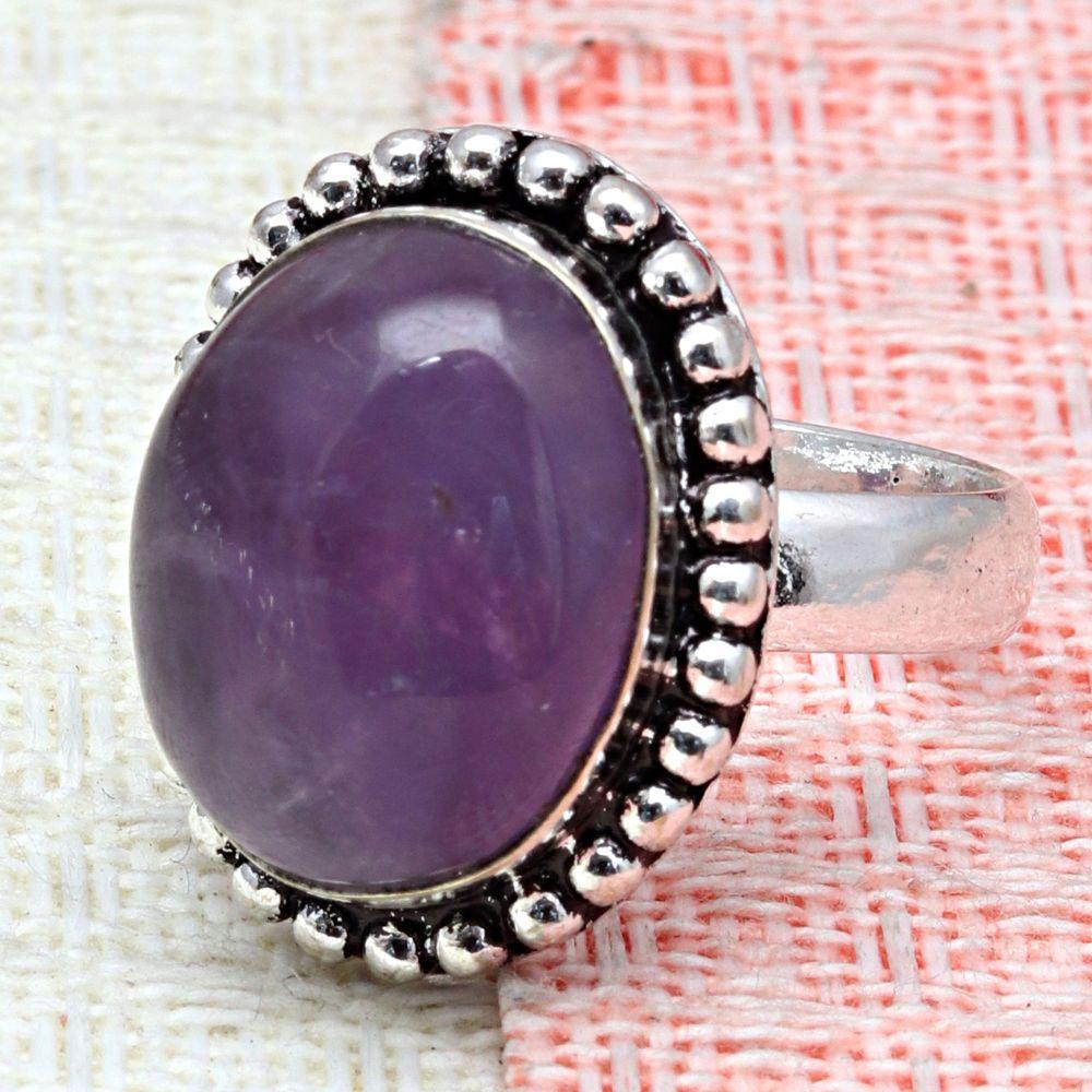 Amethyst Gemstone Handmade Silver Jewelry  "8"