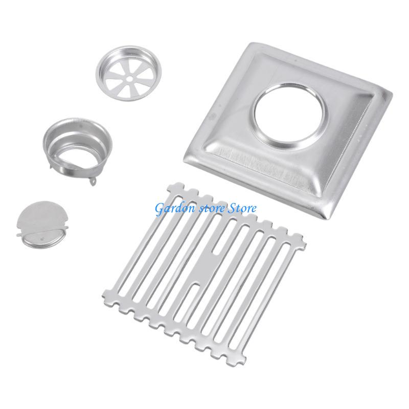 B0KB Bathroom Anti-reflux Floor Drain Quick Drain Square Hair Catcher Anti-blocking Shower Drain Strainers Easy to Install