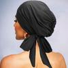 Turban Head Cover With Bow Tie Elastic Hat For Breathability