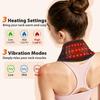 Heating Pad with Massage, Heating Neck Wrap with 660nm 850nm Red Light, with 3000mAh Rechargeable, 3 Levels Heat & 3 Vibrati