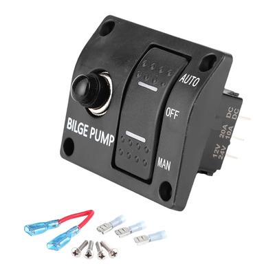 Aufrüstungen Bilgenpumpenschalterfeld 3-Wege 12V/24V Marineschalterfeld Wasserpumpen-Bedienknopfschalter Fischerboot-Schalter