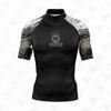 Rash Guard a Maniche Corte da Uomo con Protezione UV Costumi da Bagno Sport Acquatici Surf Subacquea Asciugatura Rapida Vestibilità a Compressione