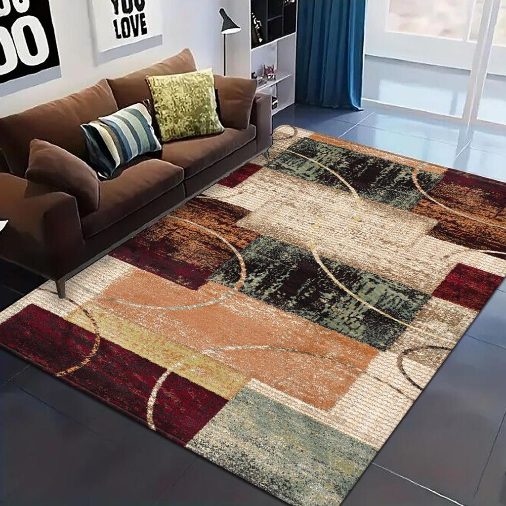 1Pcs Anti Fatigue Kitchen Rugs,Vintage GeometricPrint Waterproof Non-Slip Thick Cushioned Kitchen Mat Heavy Duty Comfort Standing Mat for Kitchen