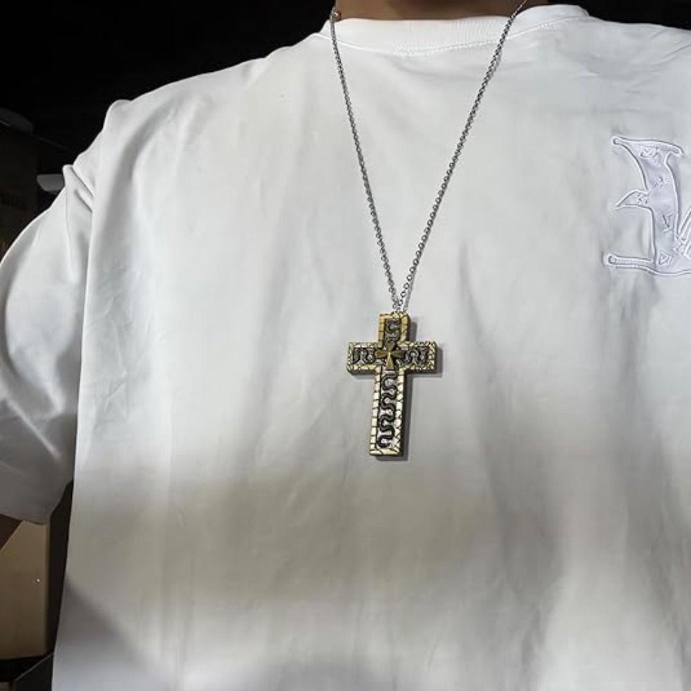 with Secret Compartment Chain Pendant Necklace Openable Charm Jewelry Cross Pendant Necklace