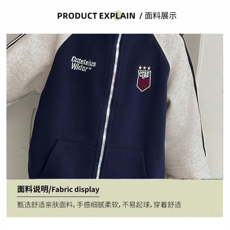 Girls Baseball Jacket Kids Casual Sport Coat Solid Color Letter Print 120-170cm