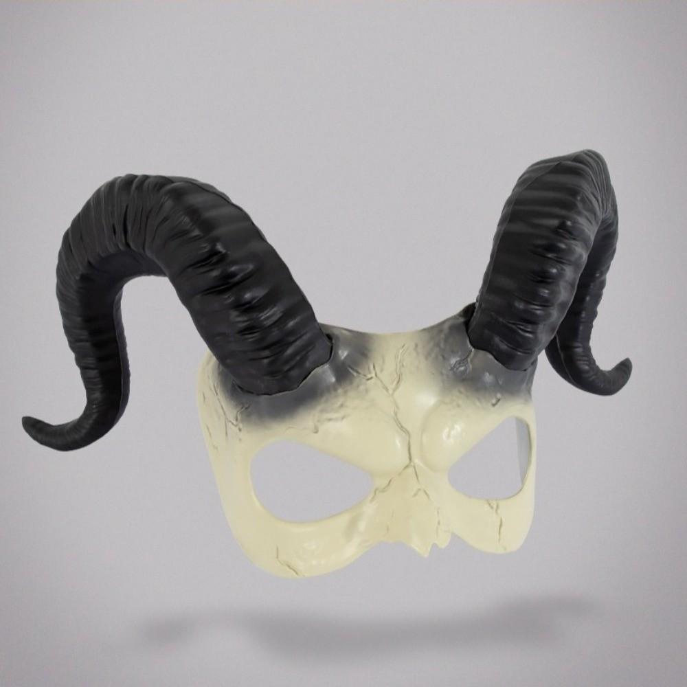 Plastic Sheep Horn Mask Animal Demon Mask Gothic Halloween Mask  Costume