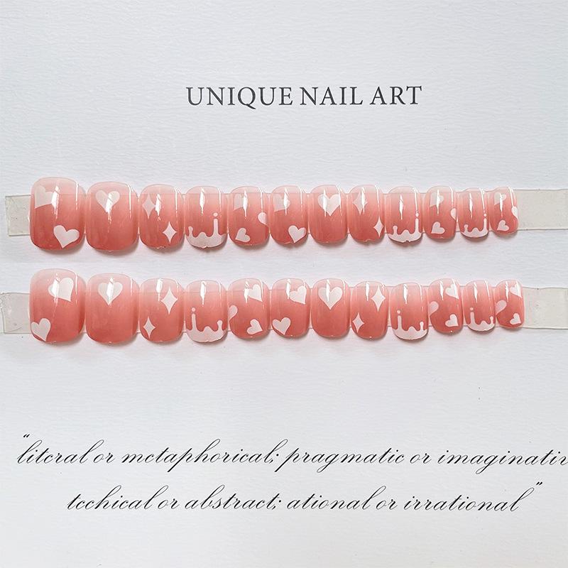 Sweetheart Star Jelly Press-On Nails: Gentle, Fresh Manicure Stickers for Fair Skin