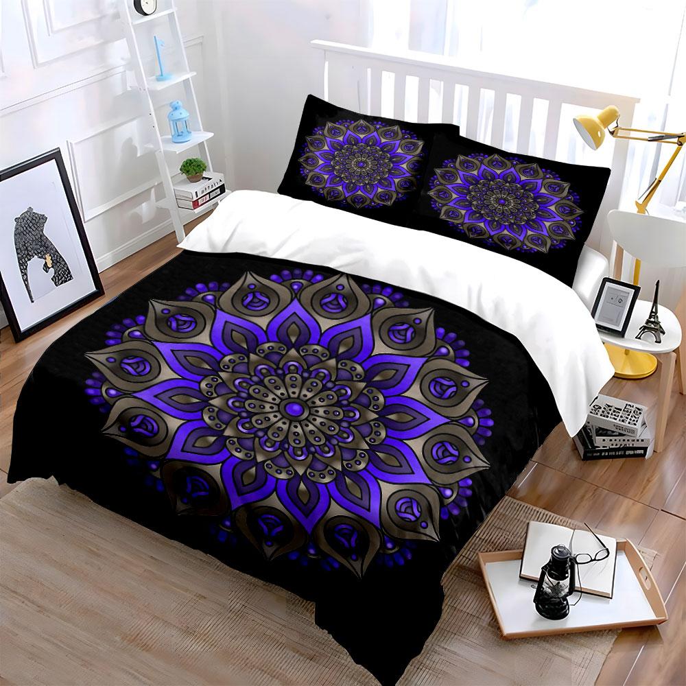 Mandala Art Decor Set Soft Comfortable Duvet Cover Bedding Set Included 1*Duvet Cover & 2*Pillowcases, Gift