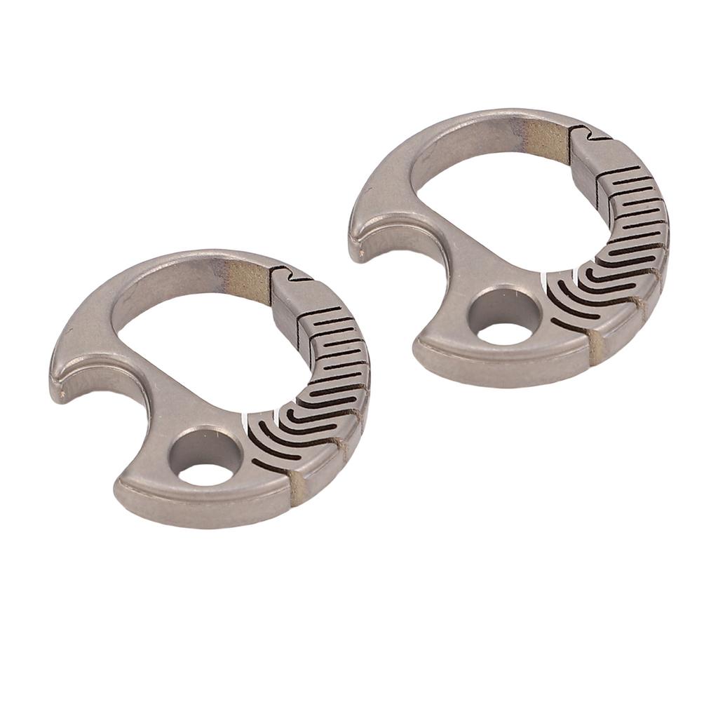 2pcs Portable Ti Alloy Keychain Bottle Opener Outdoor Keyring Buckle Key Holder for Camping Hiking
